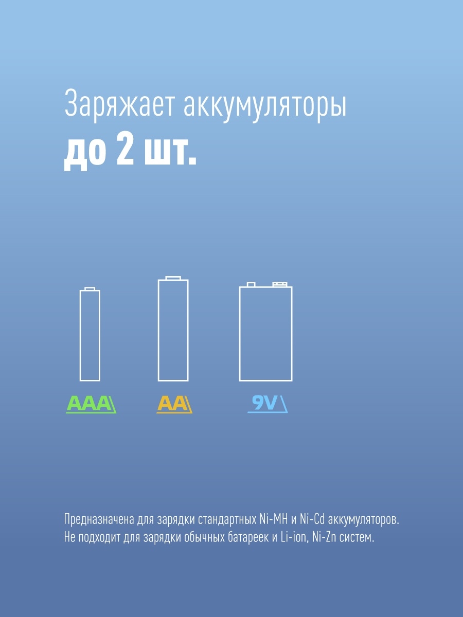 Зарядное устройство КОСМОС 501 (AA/AAA/9V, 2 шт)
