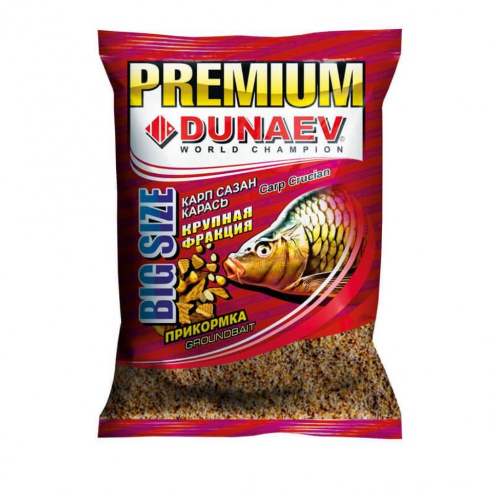 Прикормка DUNAEV Premium Карп Крупная фракция (1 кг)