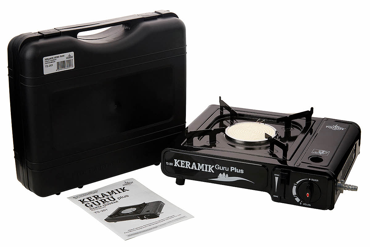 Плита настольная TOURIST Keramik Guru Plus TS-201 (керамика, переходник)