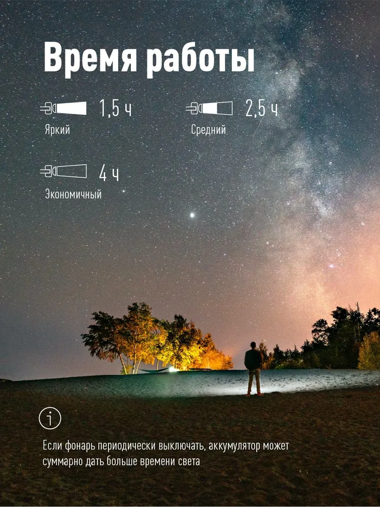 Фонарь налобный аккумуляторный КОСМОС 501Lit