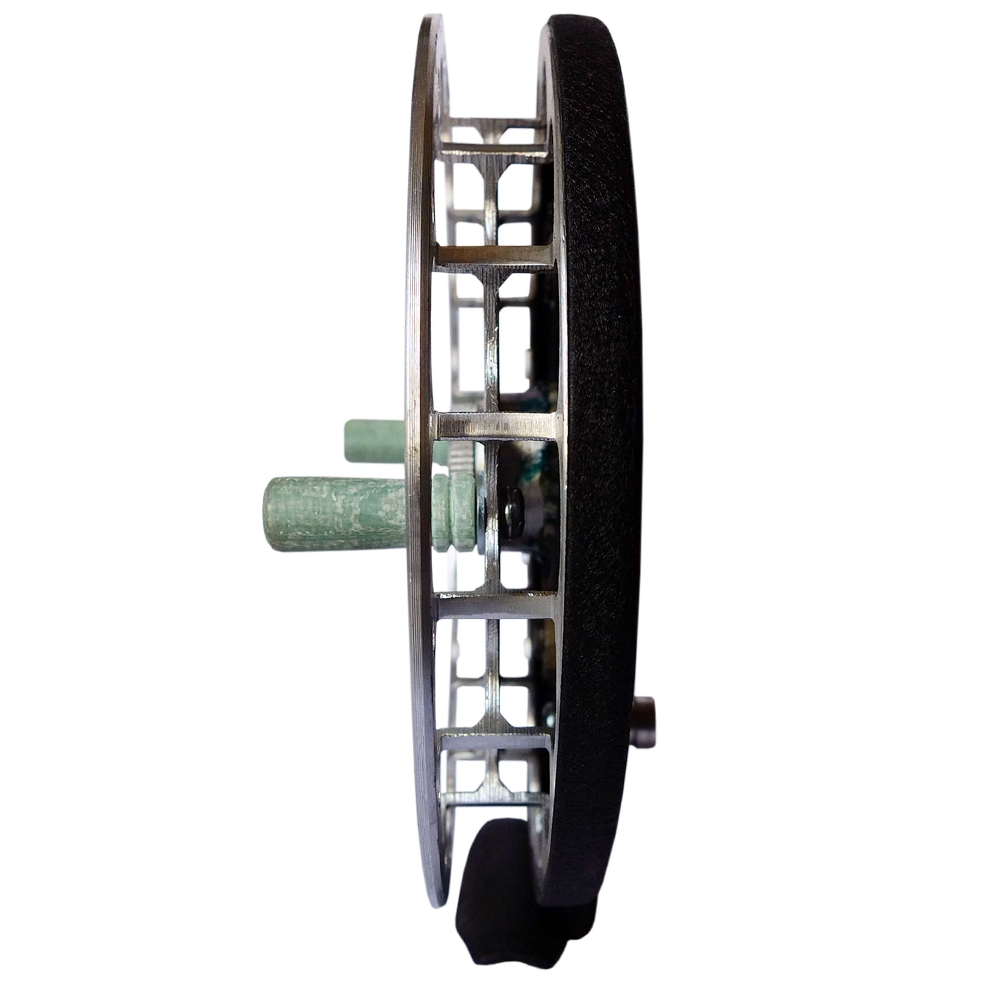 Катушка инерционная точёная крашеная (алюминий)