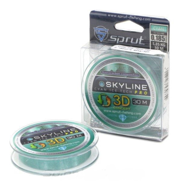 Леска SPRUT Skyline 3D Fluorocarbon Composition (30 м, 0.105 мм, 2.35 кг, Oxide)