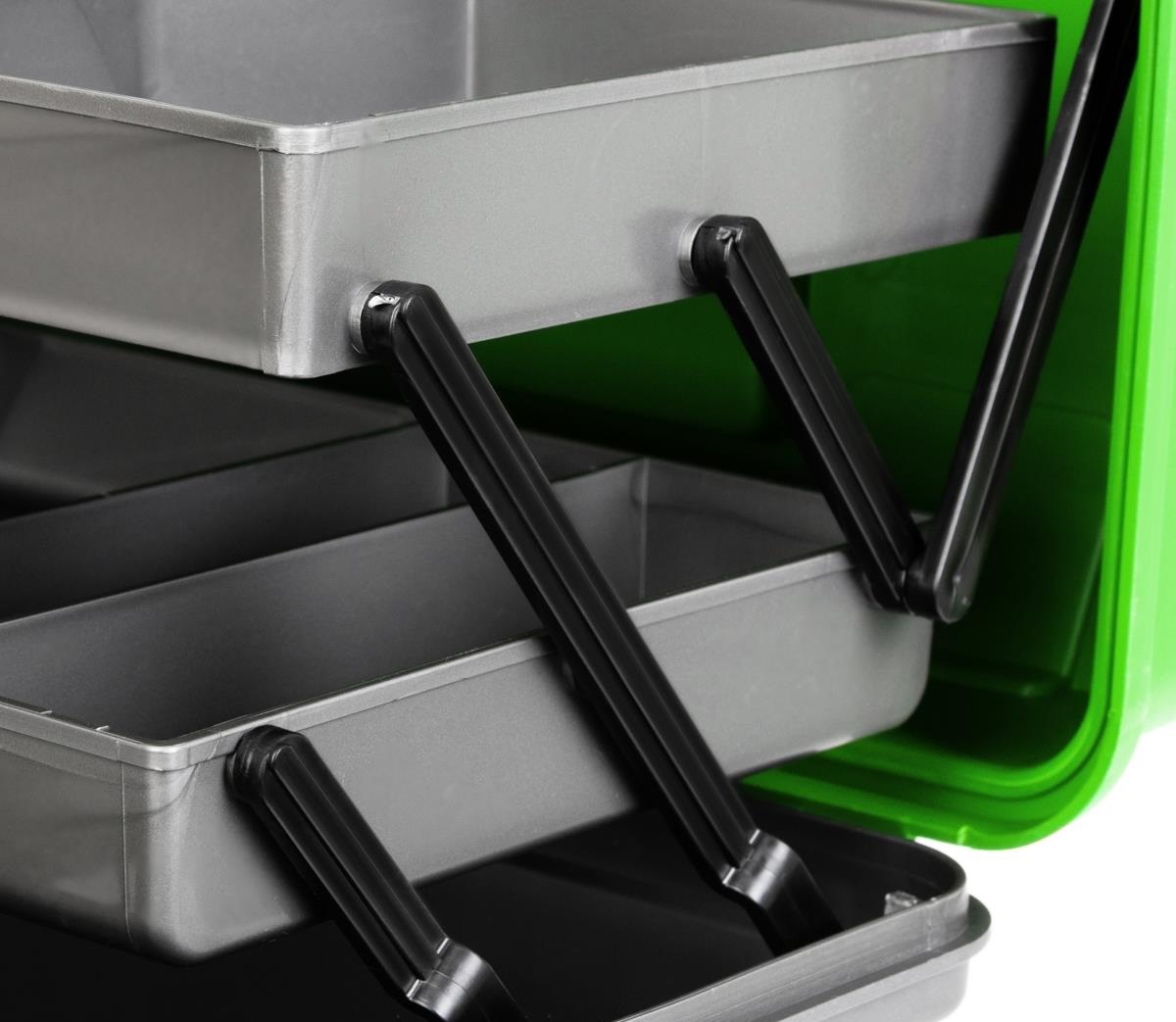 Ящик рыболовный HELIOS (2 полки) (зелёный)