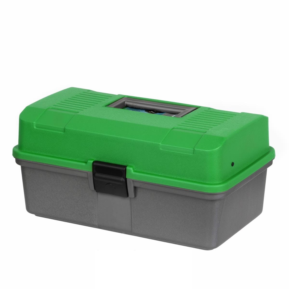 Ящик рыболовный HELIOS (2 полки) (зелёный)