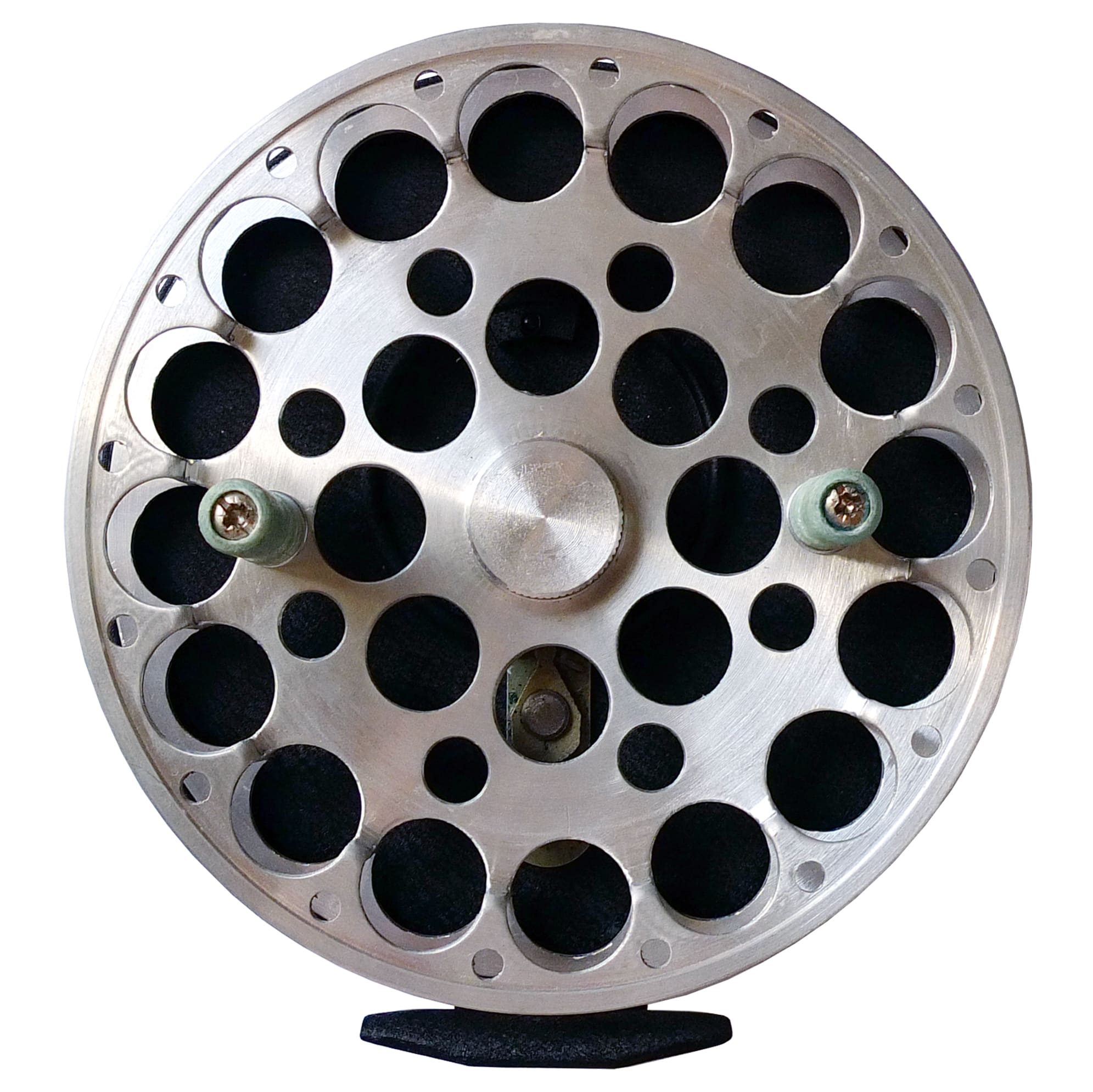 Катушка инерционная точёная крашеная (алюминий) (140 мм)