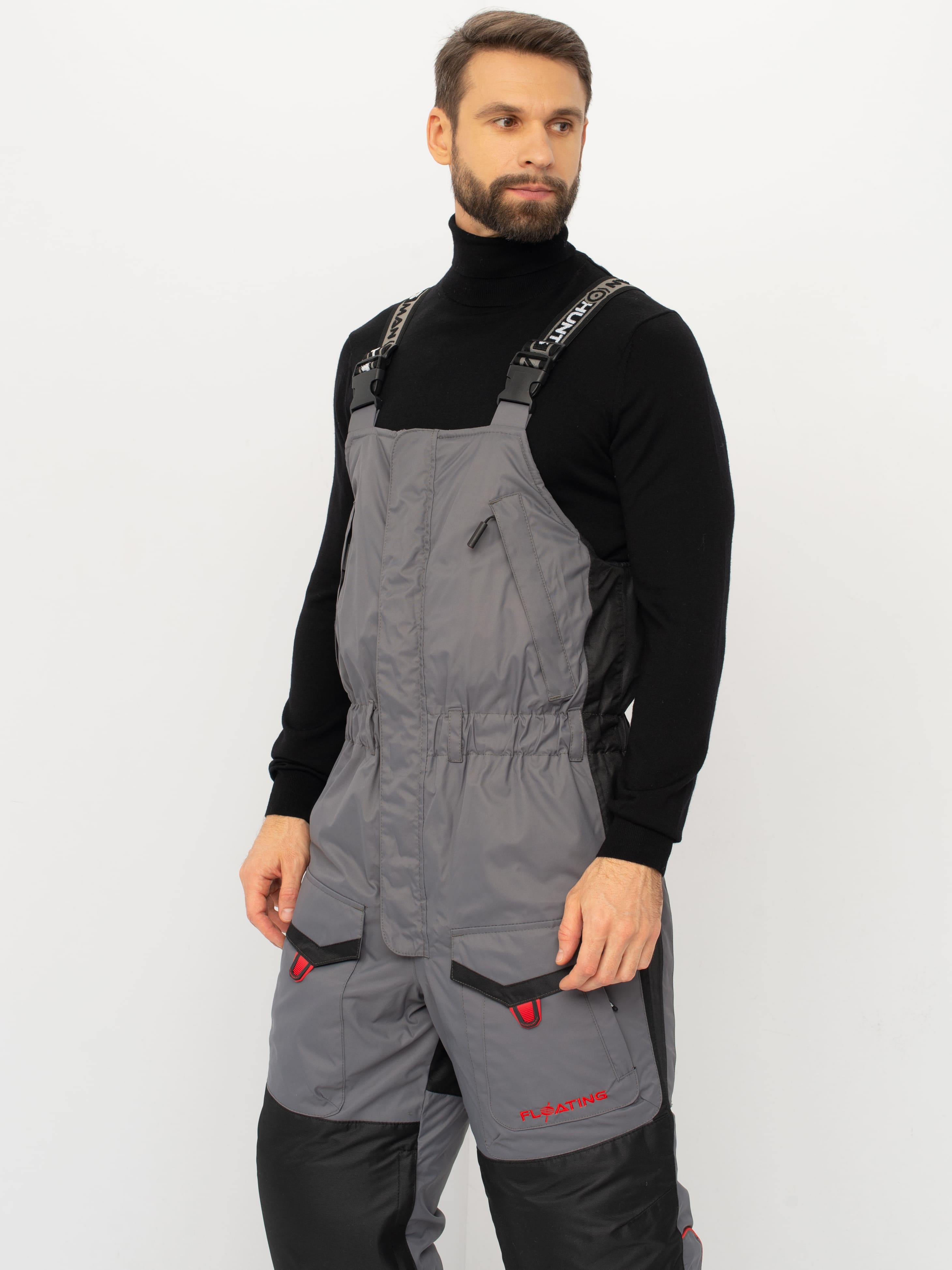 Костюм зимний HUNTSMAN Siberia Поплавок (Breathable) (52-54, серый/чёрный)
