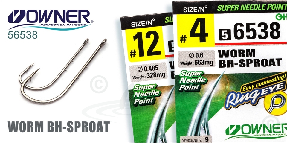 Крючок OWNER 56538 BC Worm BH-Sproat