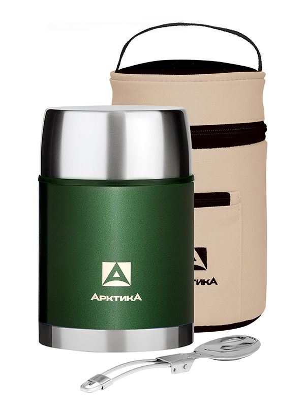 Термос суповой АРКТИКА 306A (чехол) (0.6 л, зелёный)
