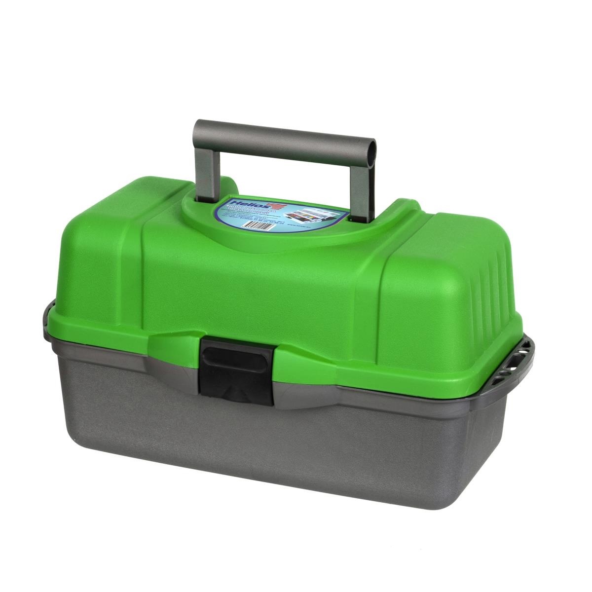 Ящик рыболовный HELIOS (3 полки) (зелёный)