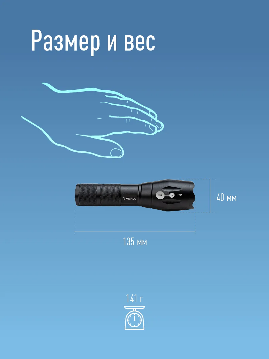 Фонарь ручной КОСМОС PREMIUM AL_5W