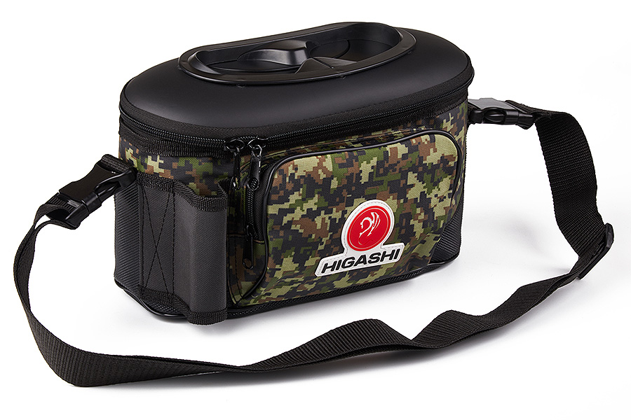 Кан рыболовный HIGASHI Live bait box 4.5L (Green Digital Camo)