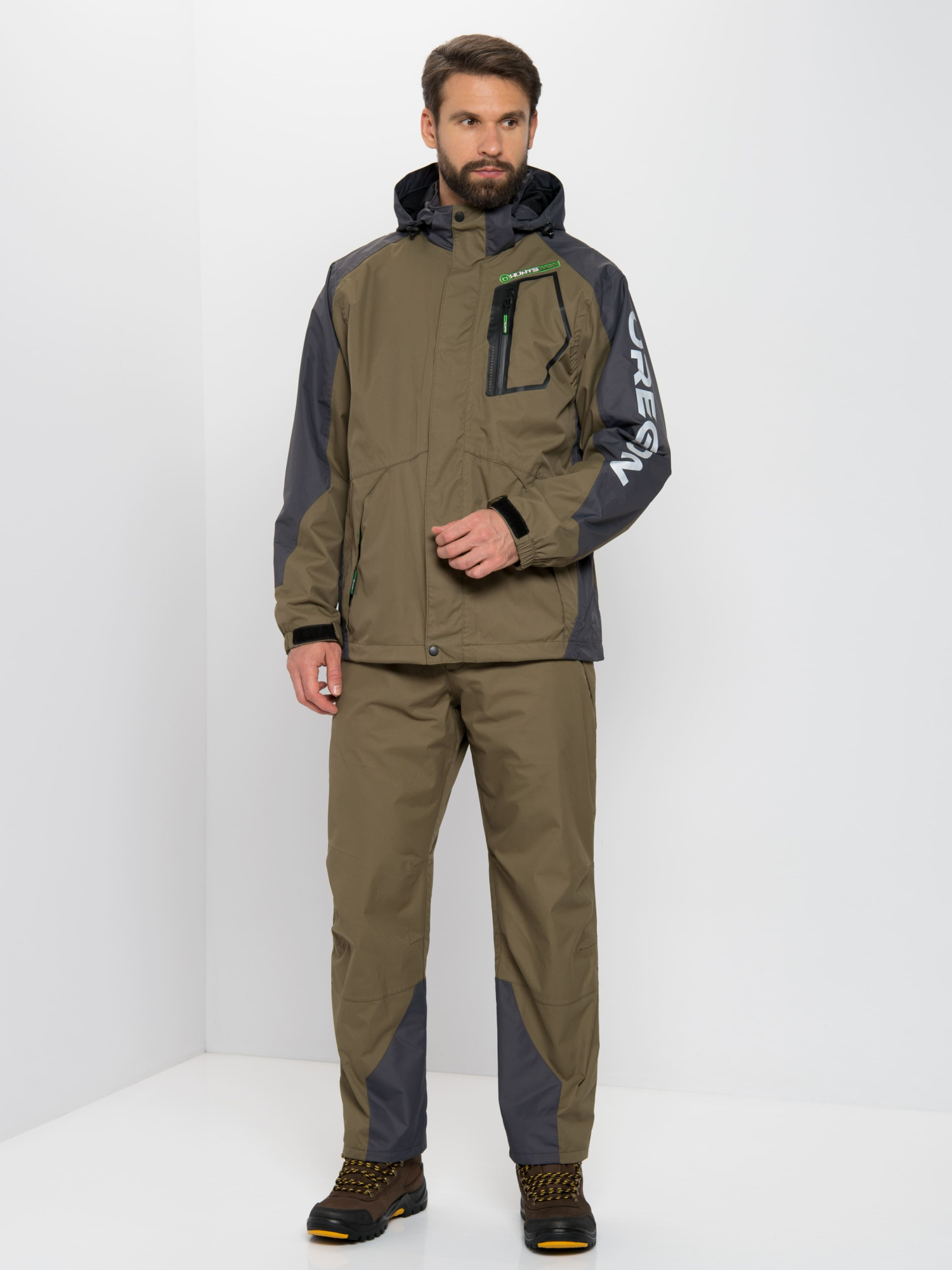 Костюм демисезонный HUNTSMAN Орегон (Breathable) (44-46, хаки/серый)