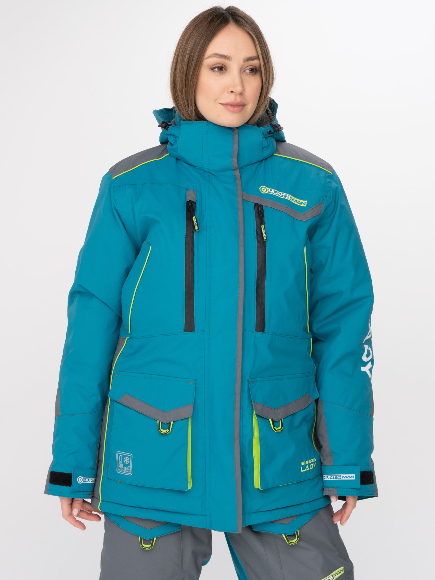 Костюм зимний HUNTSMAN Siberia Lady (Breathable) (40-42/158-164 см, бирюза/серый)